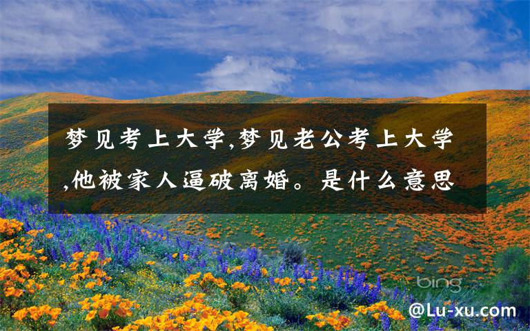 梦见考上大学,梦见老公考上大学,他被家人逼破离婚。是什么意思?