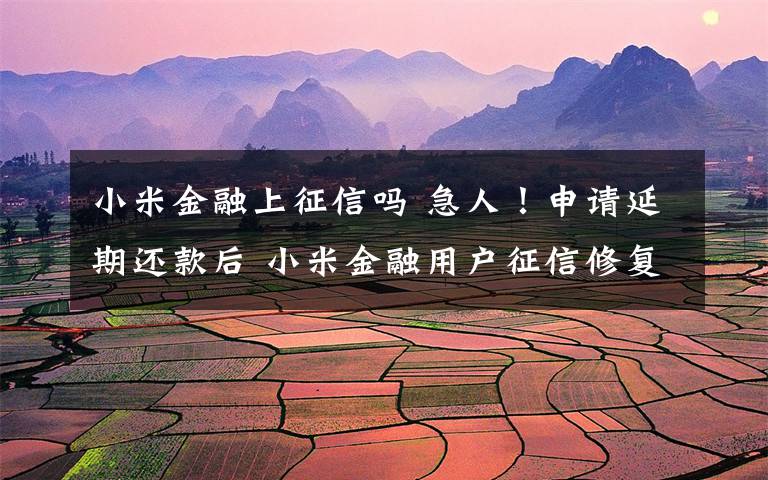 小米金融上征信吗 急人!申请延期还款后 小米金融用户征信修复“慢慢慢”