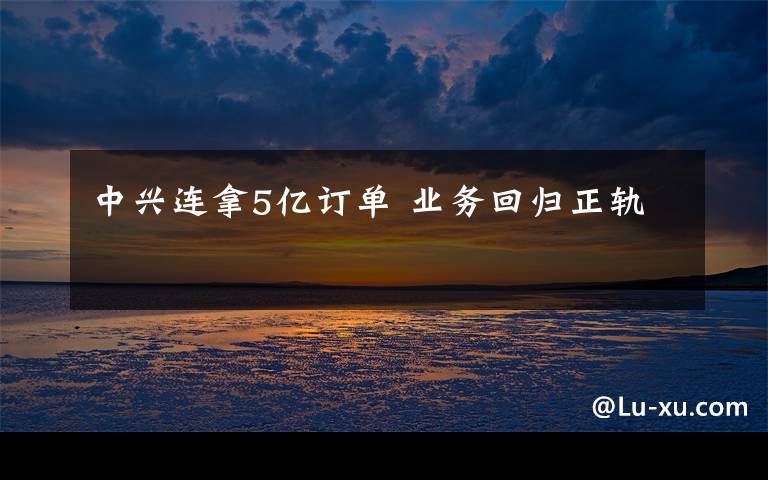 中兴连拿5亿订单 业务回归正轨
