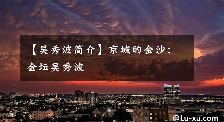 【吴秀波简介】京城的金沙:金坛吴秀波