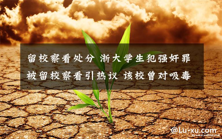 留校察看处分 浙大学生犯强奸罪被留校察看引热议 该校曾对吸毒学生做出留校察看处分
