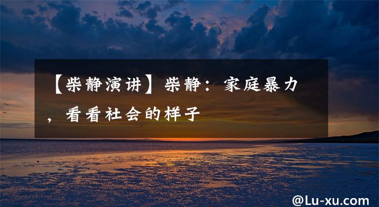 【柴静演讲】柴静:家庭暴力,看看社会的样子