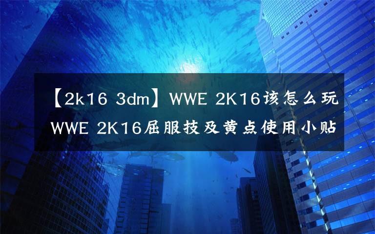 【2k16 3dm】WWE 2K16该怎么玩 WWE 2K16屈服技及黄点使用小贴士