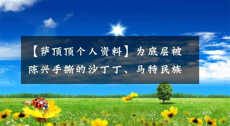 【萨顶顶个人资料】为底层被陈兴手撕的沙丁丁、马特民族风国际化赢得名声也是不可小觑的。