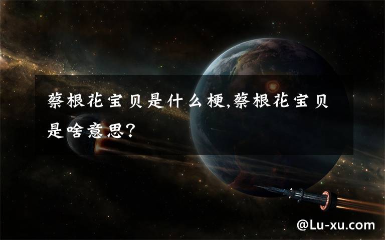 蔡根花宝贝是什么梗,蔡根花宝贝是啥意思?