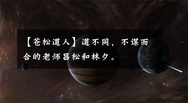 【苍松道人】道不同,不谋而合的老师昌松和林夕。