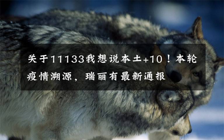 关于11133我想说本土+10!本轮疫情溯源,瑞丽有最新通报