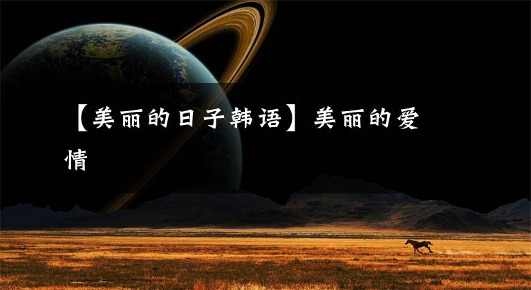 【美丽的日子韩语】美丽的爱情