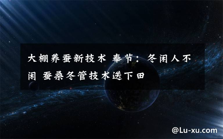 大棚养蚕新技术 奉节:冬闲人不闲 蚕桑冬管技术送下田
