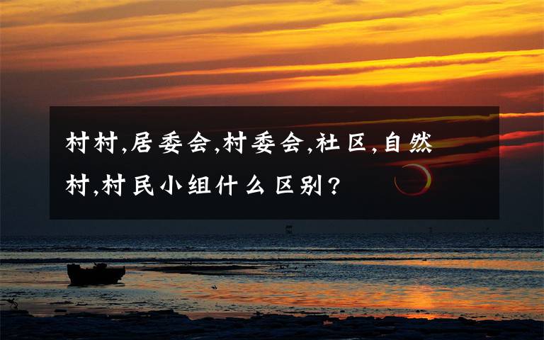 村村,居委会,村委会,社区,自然村,村民小组什么区别?
