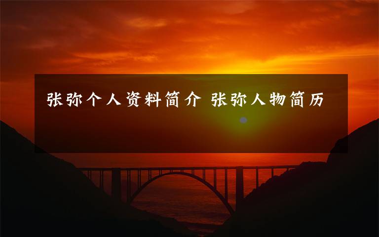 张弥个人资料简介 张弥人物简历