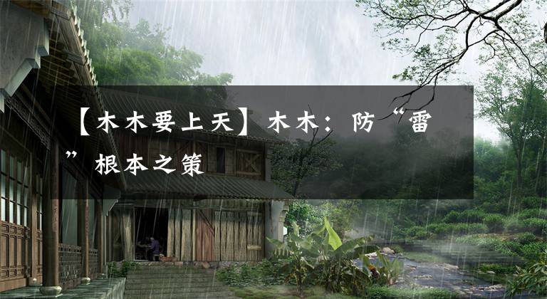 【木木要上天】木木:防“雷”根本之策