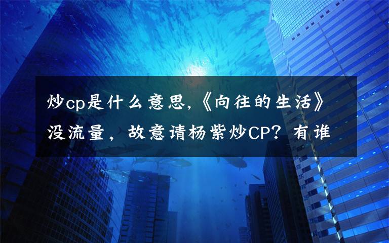 炒cp是什么意思,《向往的生活》没流量，故意请杨紫炒CP？有谁注意张艺兴的态度？