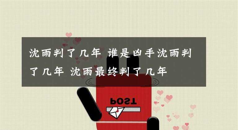 沈雨判了几年 谁是凶手沈雨判了几年 沈雨最终判了几年