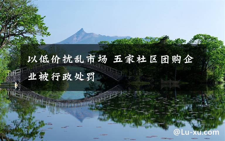 以低价扰乱市场 五家社区团购企业被行政处罚