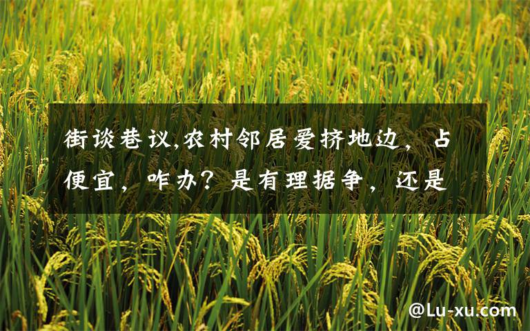 街谈巷议,农村邻居爱挤地边，占便宜，咋办？是有理据争，还是让他三尺？