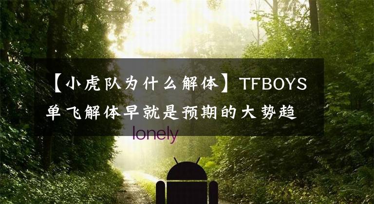 【小虎队为什么解体】TFBOYS单飞解体早就是预期的大势趋势,王俊凯首先引爆了载人!