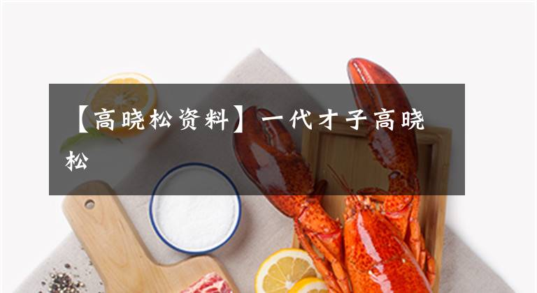 【高晓松资料】一代才子高晓松