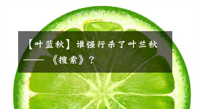 【叶蓝秋】谁强行杀了叶兰秋—— 《搜索》？