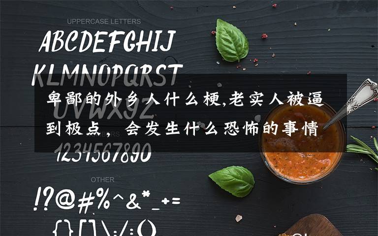 卑鄙的外乡人什么梗,老实人被逼到极点，会发生什么恐怖的事情？