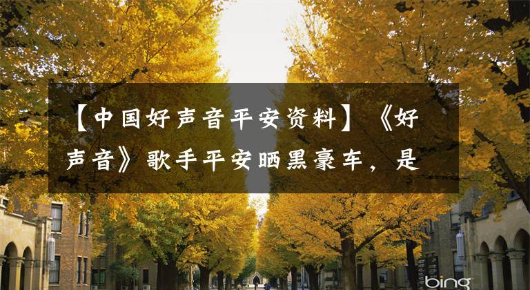 【中国好声音平安资料】《好声音》歌手平安晒黑豪车,是否涉嫌忘记本职工作,变身豪车销售顾问?