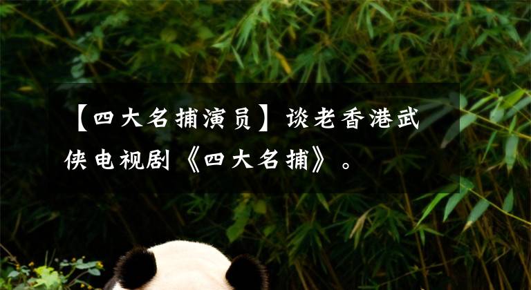 【四大名捕演员】谈老香港武侠电视剧《四大名捕》。