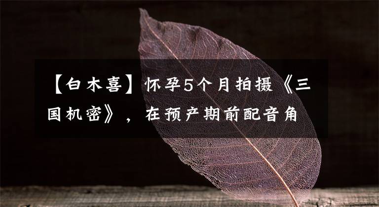 【白木喜】怀孕5个月拍摄《三国机密》,在预产期前配音角色,忠于职业,但不红