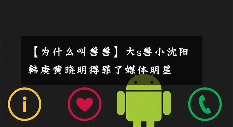 【为什么叫兽兽】大s兽小沈阳韩庚黄晓明得罪了媒体明星