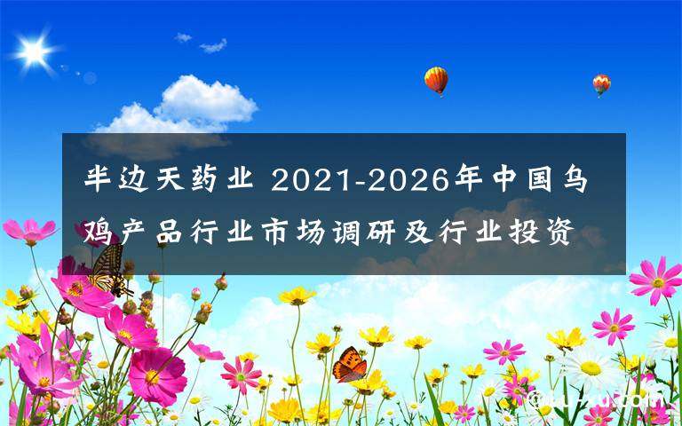 半边天药业 2021-2026年中国乌鸡产品行业市场调研及行业投资策略研究报告