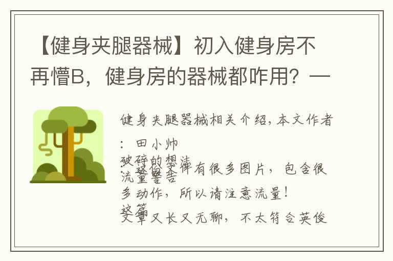 【健身夹腿器械】初入健身房不再懵B，健身房的器械都咋用？—固定器械篇