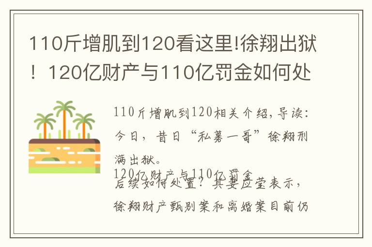 110斤增肌到120看这里!徐翔出狱!120亿财产与110亿罚金如何处置?“泽熙系”可有明天?