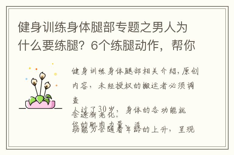 健身训练身体腿部专题之男人为什么要练腿?6个练腿动作,帮你强壮体格,保持旺盛精力