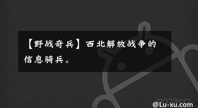 【野战奇兵】西北解放战争的信息骑兵。