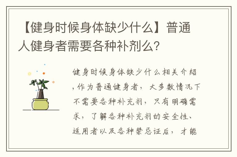 【健身时候身体缺少什么】普通人健身者需要各种补剂么?