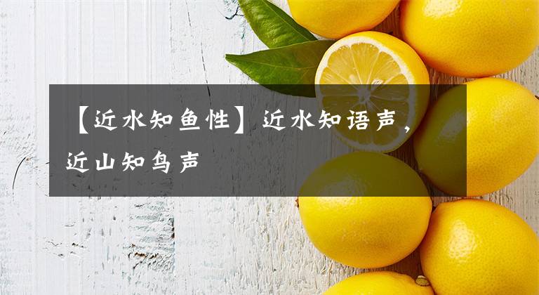 【近水知鱼性】近水知语声,近山知鸟声