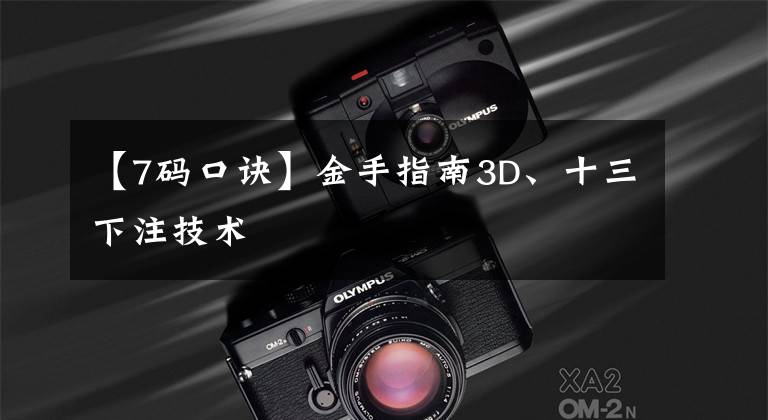 【7码口诀】金手指南3D、十三下注技术