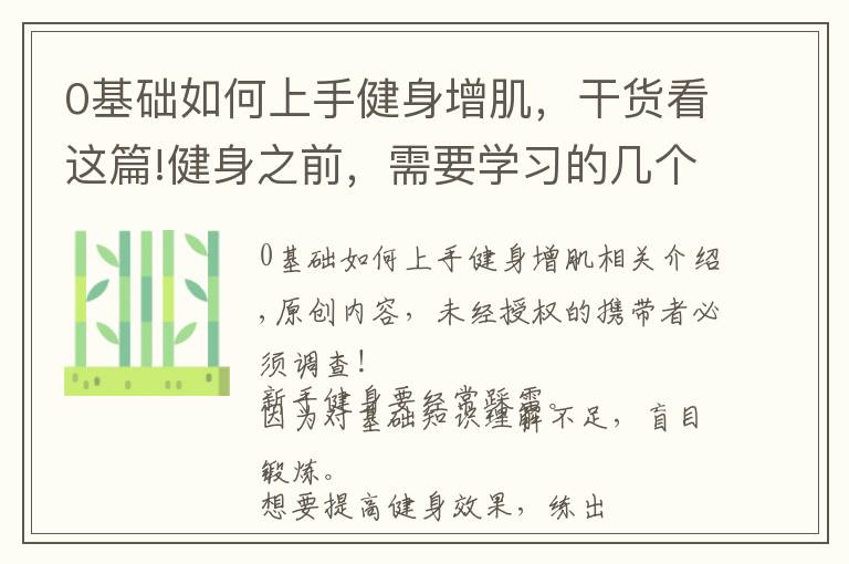 0基础如何上手健身增肌,干货看这篇!健身之前,需要学习的几个基础知识,让你更加高效地锻炼