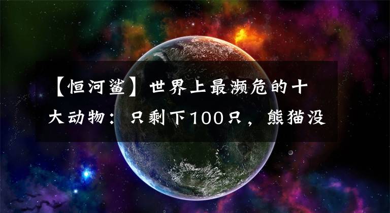 【恒河鲨】世界上最濒危的十大动物：只剩下100只，熊猫没有上榜。