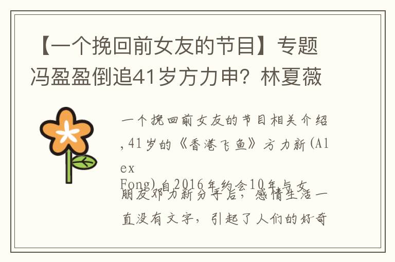 【一个挽回前女友的节目】专题冯盈盈倒追41岁方力申?林夏薇忙撮合,小方:我学佛,愿孤独终老