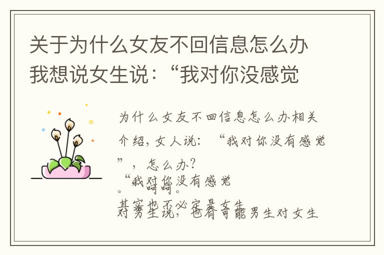 关于为什么女友不回信息怎么办我想说女生说:“我对你没感觉”,怎么办?