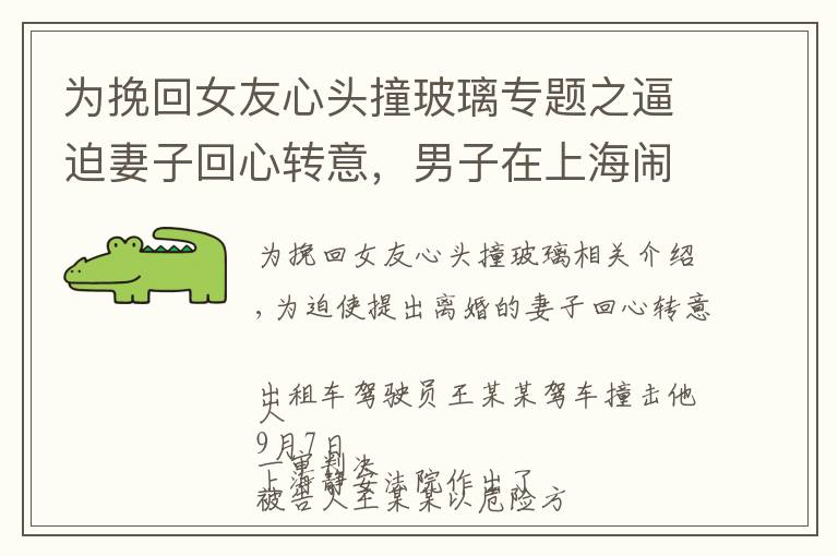 为挽回女友心头撞玻璃专题之逼迫妻子回心转意,男子在上海闹市区驾车撞人又撞门!法院判了