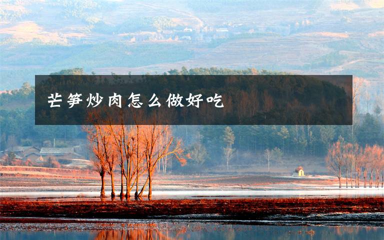 芒笋炒肉怎么做好吃