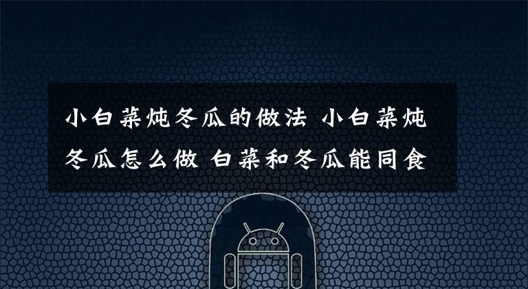 小白菜炖冬瓜的做法 小白菜炖冬瓜怎么做 白菜和冬瓜能同食吗