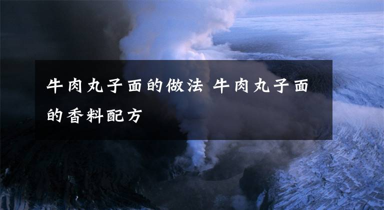 牛肉丸子面的做法 牛肉丸子面的香料配方