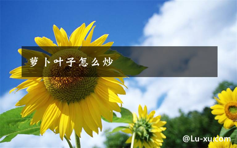 萝卜叶子怎么炒