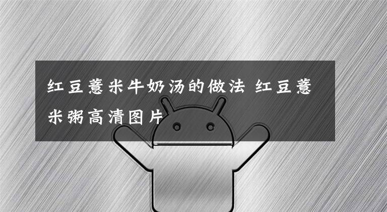 红豆薏米牛奶汤的做法 红豆薏米粥高清图片