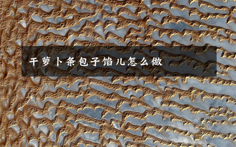 干萝卜条包子馅儿怎么做