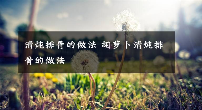 清炖排骨的做法 胡萝卜清炖排骨的做法