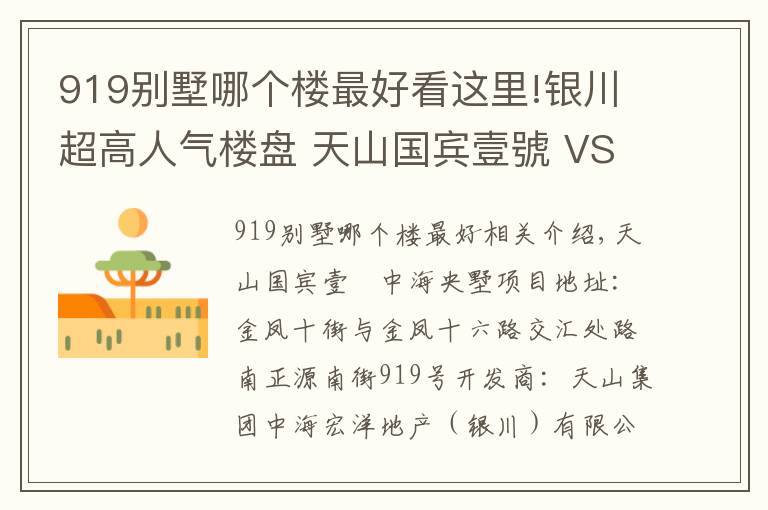 919别墅哪个楼最好看这里!银川超高人气楼盘 天山国宾壹號 VS 中海央墅
