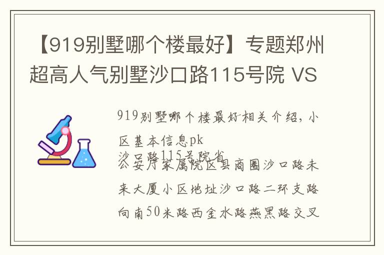 【919别墅哪个楼最好】专题郑州超高人气别墅沙口路115号院 VS 省公安厅家属院?